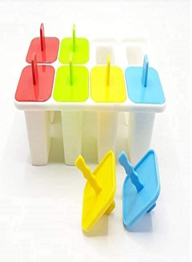 GRANTH ENTERPRISE 8 Slot Plastic Reusable Ice Pop Makers, Homemade Popsicle Frozen Ice Cream Moulds Tray Kulfi Candy Ice Lolly Mold Tray With Stick For Children & Adults,15X10X10 Cm - Image 5